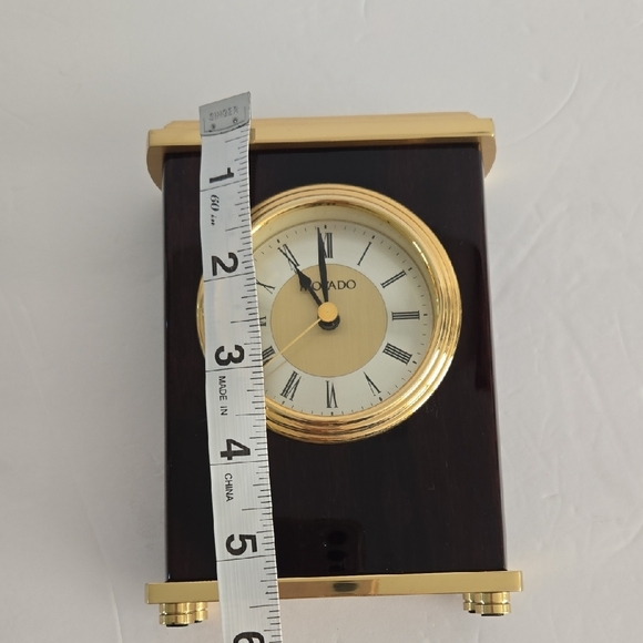 Movado Elegant Gold and Dark Brown Wall Clock - Picture 8 of 9